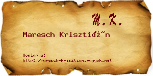 Maresch Krisztián névjegykártya
